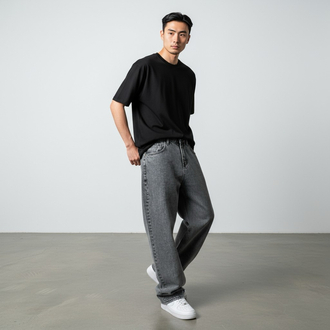 Antrasit baggy jean