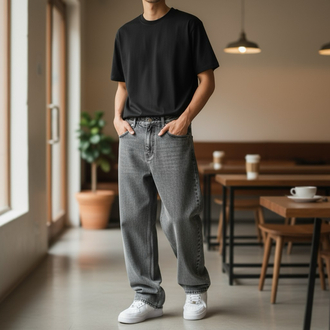 Antrasit baggy jean