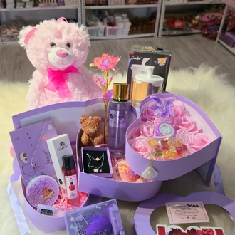 Peluş Ayıcık & Parfüm & Takı Premium Hediye Kutusu Seti