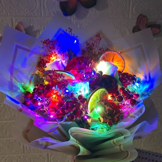 led'li Yenilebilir Portakal Dilimli Lüks Kokina Buketi 