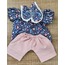 Mavi Çiçekler Bluz & Pantolon Takımı