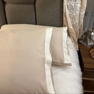Silkarea CHIC %100 Pamuk Saten İkili Yastık Kılıfı Seti - Standart Model Renk: Cappuccino