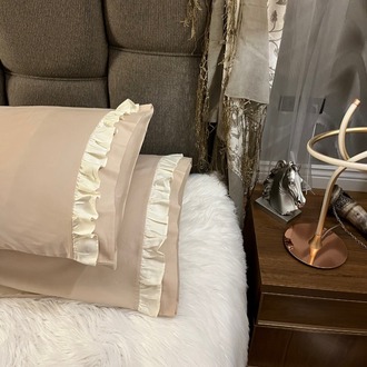 Silkarea CUTIE %100 Pamuk Saten İkili Yastık Kılıfı Seti -Standart Model Renk: Cappuccino