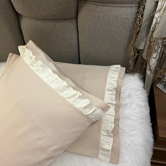 Silkarea CUTIE %100 Pamuk Saten İkili Yastık Kılıfı Seti -Standart Model Renk: Cappuccino