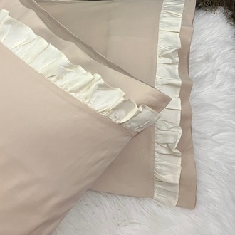 Silkarea CUTIE %100 Pamuk Saten İkili Yastık Kılıfı Seti -Standart Model Renk: Cappuccino