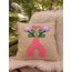 Soft yeşil punch needle çiçek yastık kılıfı