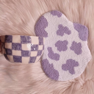 mini cow print rug