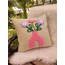 Soft yeşil punch needle çiçek yastık kılıfı