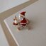 Lente Aksesuar Kristal Taşlı Geyikli Noel Baba Broş- Reng Geyikli Noel Baba YAka İğnesi