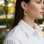 Lente Aksesuar İçiçe Geçme İkili Zincir Küpe - Trend Kadın Küpe