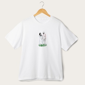 Kişiye Özel Çizgisel Fotoğraf Nakışlı T-SHIRT