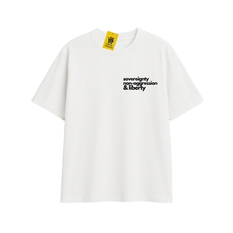 'NON-AGGRESSION & LIBERTY' | Oversize Beyaz Tişört