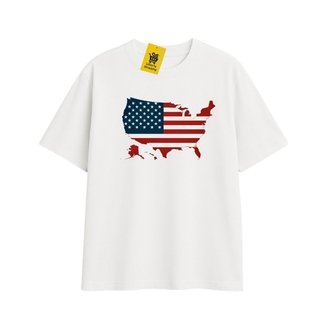 'USA' | Oversize Beyaz Tişört