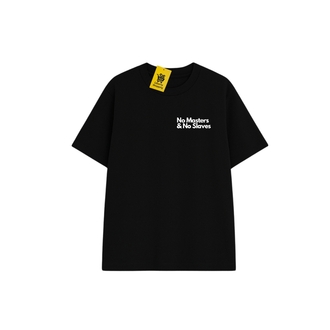 'NO MASTERS NO SLAVE' Oversize Siyah Tişört