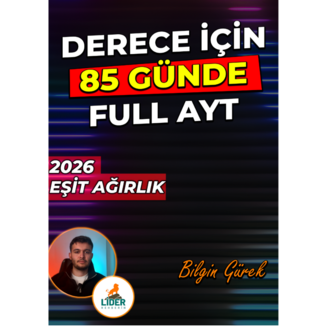 BİLGİN GÜREK DERECE YAPTIRTACAK 85 GÜN AYT EA PROGRAM + REHBERLİK / DİJİTAL KİTAP