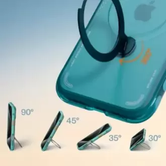 Torras Apple iPhone 17 Pro O Stand Spin Air Serisi Magsafe Kılıf - Yeşil-Mavi