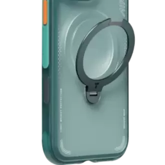 Torras Apple iPhone 16 Pro Max O Stand Spin Air Serisi Magsafe Kılıf - Yeşil-Mavi 6938075666620