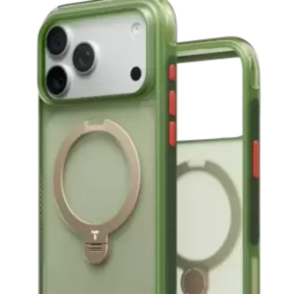 Torras Apple iPhone 17 Pro O Stand Spin Air Serisi Magsafe Kılıf - Yeşil 6938075604837
