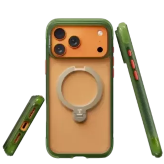 Torras Apple iPhone 17 Pro Max O Stand Spin Air Serisi Magsafe Kılıf - Yeşil 6938075605650