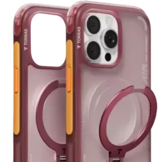 Torras Apple iPhone 16 Pro Max O Stand Spin Air Serisi Magsafe Kılıf - Kırmızı 6938075666446