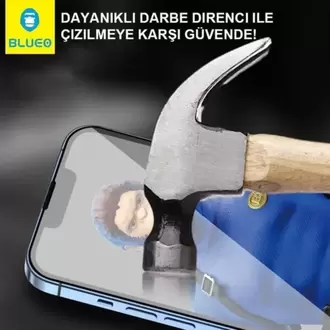 Blueo Corning Gorilla iPhone 14 Pro Uyumlu Uygulama Aparatlı Ekstra Dayanıklı HD Cam Ekran K
