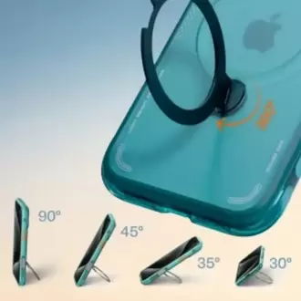 Torras Apple iPhone 16 Pro Max O Stand Spin Air Serisi Magsafe Kılıf - Yeşil-Mavi 6938075666620