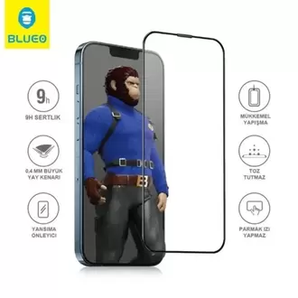 Blueo Corning Gorilla iPhone 14 Pro Uyumlu Uygulama Aparatlı Ekstra Dayanıklı HD Cam Ekran K