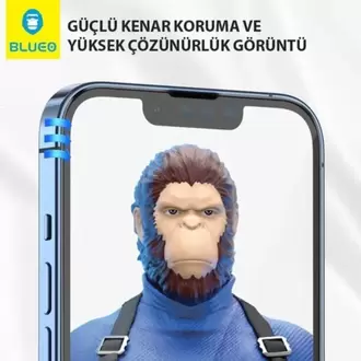 Blueo Corning Gorilla iPhone 15 Uyumlu Uygulama Aparatlı Ekstra Dayanıklı HD Cam Ekran K