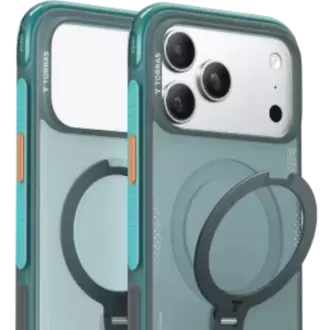 Torras Apple iPhone 17 Pro Max O Stand Spin Air Serisi Magsafe Kılıf - Yeşil-Mavi