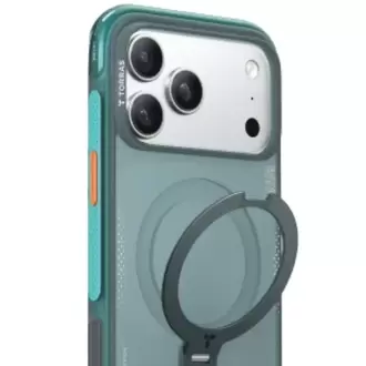 Torras Apple iPhone 17 Pro Max O Stand Spin Air Serisi Magsafe Kılıf - Yeşil-Mavi