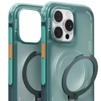 Torras Apple iPhone 16 Pro Max O Stand Spin Air Serisi Magsafe Kılıf - Yeşil-Mavi 6938075666620