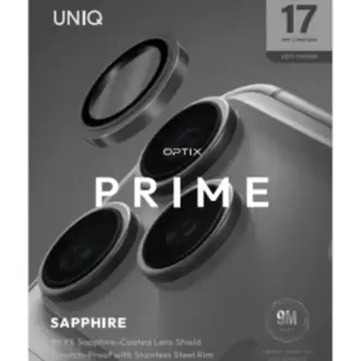 Uniq iPhone 17 Pro / 17 Pro Max Optix Çelik Çerçeveli Sapphire Kamera Lens Koruyucu