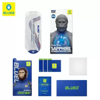 Blueo Sapphire iPhone 17 Pro Max Uyumlu Uygulama Aparatlı 9 MOhs %99.99 Orijinal Safir Ekran Koruyu