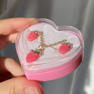 Strawberry Set (Kolye + Küpe)