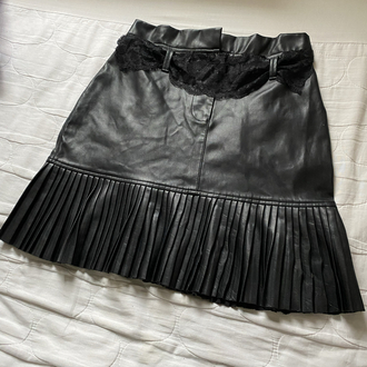 Dantelli Gothic Deri Etek