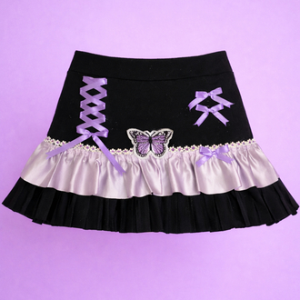 Fairycore lila kısa etek