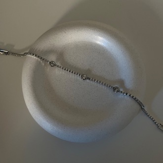 Kalpli Zirkon Taşlı Silver Bileklik