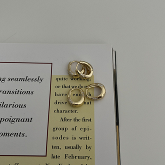 14 Ayar Renginde Zirkon Taşlı Gold Küpe