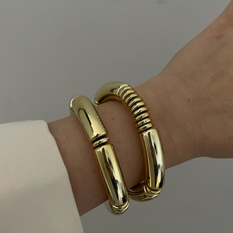 Kalın Gold Detaylı Chunky Bileklik