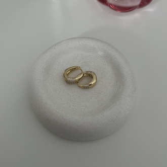 14 Ayar Renginde Zirkon Taşlı Gold Küpe