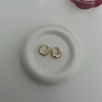 14 Ayar Renginde Zirkon Taşlı Gold Küpe
