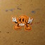  Turuncu Rockçı Kurukafa - Sticker 