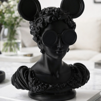 Mickey Mouse Kadın Heykel Biblo