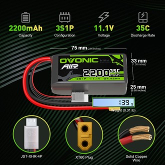 Stokta OVONIC 3S Lipo Battery 2200mAh 3S1P 35C 11.1V