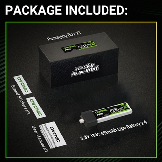 Yakında Stokta OVONIC 1S Lipo Battery 450mAh 1S1P 100C 3.8V LiHV LiPo