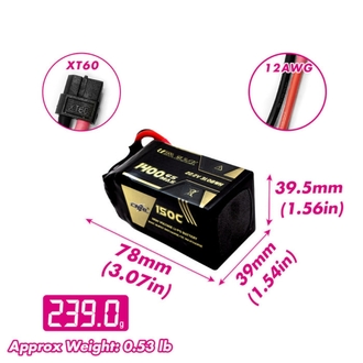 CNHL Ultra Black 1400mAh 22.2V 6S 150C