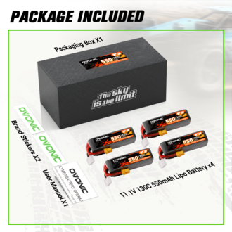  Ovonic 130C 550mAh 3S LiPo Battery 11.1V with XT30 Plug