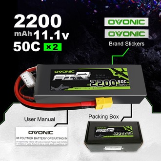 Stokta Ovonic 3S LiPo Battery 2200mAh 50C 11.1V with XT60 Plug