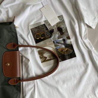 Minimal Baskılı Premium Tişört - Beyaz