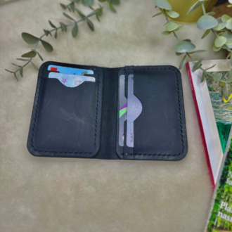 Virile Card Wallet / Siyah Crazy Leather